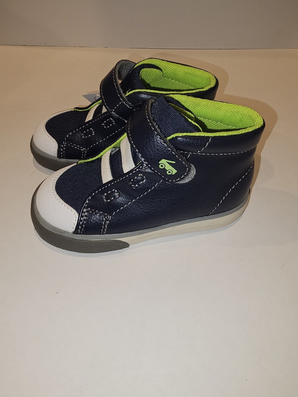 NWT | 7 Toddler | See Kai Run Basics | Navy Lime Belmont II High Top Sneakers